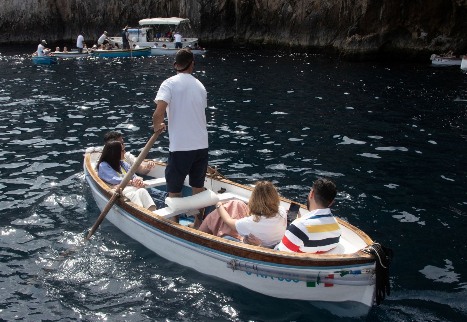 Guests enjoying a private boat experience near Capri